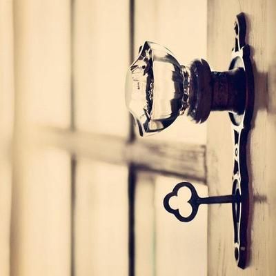 doorknob and vintage key