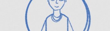 illustration of young man in mudra pose with O around him