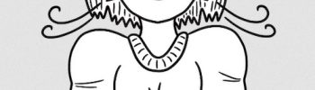 drawing of woman breathing in